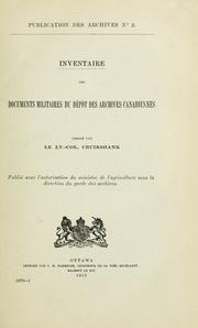 Cover of: Inventaire des documents militaires du Dépôt des archives canadiennes