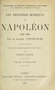 Cover of: Les derniers moments de Napoléon (1819-1821)