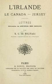 Cover of: L' Irlande, le Canada, Jersey by G. de Molinari