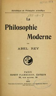 Cover of: La philosophie moderne