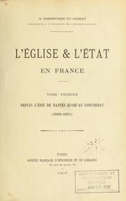 Cover of: L' église & l'état en France