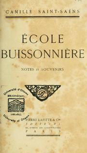Cover of: Ecole buissonnière: notes et souvenirs \