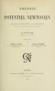 Cover of: Théorie du potentiel Newtonien by Henri Poincaré
