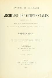 Cover of: Archives ecclésiastiques.: Sér. H. Fonds de l'Abbaye de Saint-Vaast.