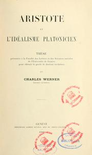 Cover of: Aristote et l'idéalisme platinicien
