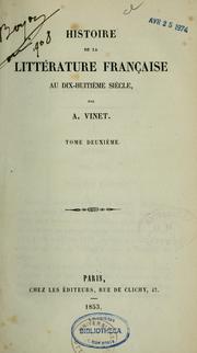Cover of: Histoire de la littérature française au dix-huitième siècle $