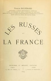 Cover of: Les Russes et la France.