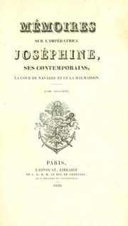 Cover of: Mémoires sur l'impératrice Joséphine by Georgette Ducrest