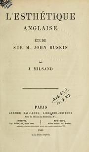 Cover of: L' esthétique anglaise: étude sur M. John Ruskin.