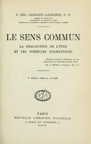 Cover of: Le sens commun: la philosophie de l'être et les formules dogmatiques