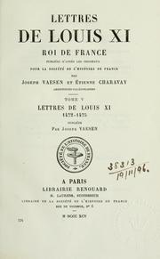 Cover of: Lettres by Louis XI King of France