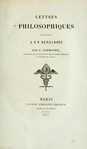 Cover of: Lettres philosophiques adressées à un Berlinois