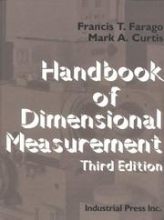 Cover of: Handbook of dimensional measurement. by Francis T. Farago