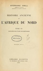 Cover of: Histoire ancienne de l'Afrique du Nord ... by Stéphane Gsell
