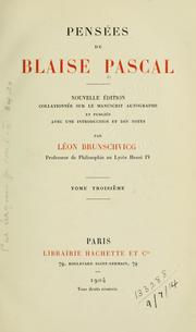Cover of: Pensées. by Blaise Pascal