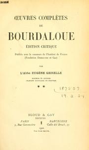 Cover of: Oeuvres complètes. by Louis Bourdaloue