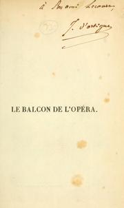 Cover of: Le balcon de l'opéra.