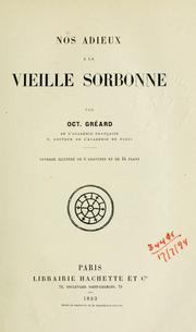 Cover of: Nos adieux à la vieille Sorbonne.