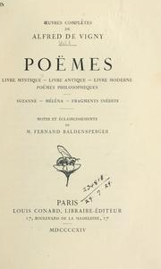 Cover of: Poëmes by Alfred de Vigny