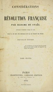 Cover of: Considérations sur la Révolution Française by Madame de Staël