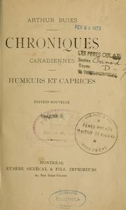 Chroniques canadiennes by Arthur Buies
