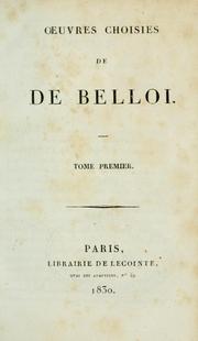 Cover of: Oeuvres choisies de De Belloi.