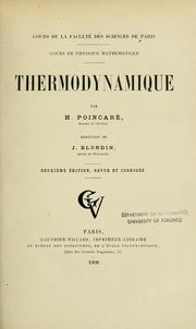 Cover of: Thermodynamique by Henri Poincaré