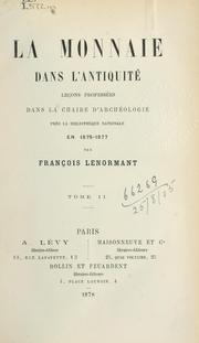 Cover of: La monnaie dans l'antiquité. by Francois Lenormant