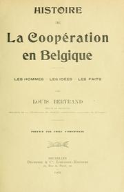 Histoire de la coopération en Belgique by Bertrand, Louis