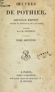Cover of: Oeuvres de Pothier.