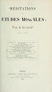 Cover of: Méditations et études morales