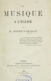 Cover of: La musique à l'église