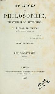 Cover of: Mélanges de philosophie, d'histoire et de littérature.