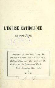 Cover of: L' église catholique en Pologne sous le gouvernement russe.