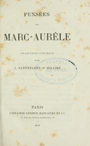 Cover of: Pensées de Marc-Aurèle by Marcus Aurelius