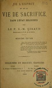 De l'esprit et de la vie de sacrifice dans l'etat religieux by Sylvain-M Giraud