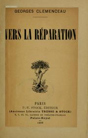 Cover of: Vers la réparation.