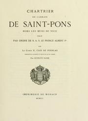 Chartrier de l'abbaye de Saint-Pons, hors les murs de Nice, publié par ordre de S.A.S. le prince Albert Ier by Saint-Pons, France (Benedictine abbey)