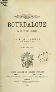 Cover of: Bourdaloue: sa vie et ses oeuvres.