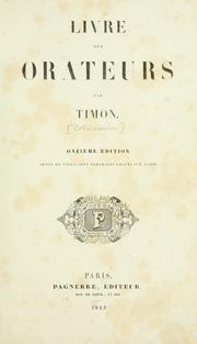 Cover of: Livre des orateurs