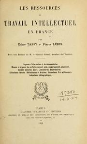 Cover of: Les ressources du travail intellectuel en France