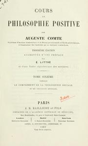 Cours de philosophie positive by Auguste Comte