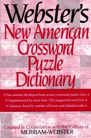 Webster's New American Crossword Puzzle Dictionary (June ...