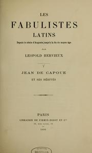Cover of: Les fabulistes latins depuis le siècle d'Auguste jusqu'à la fin du moyen âge by Léopold Hervieux
