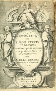 Cover of: L' arithmetiqve de Simon Stevin de Brvges