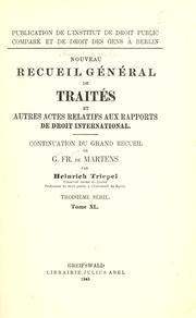 Cover of: [Recueil de traités]: Nouveau recueil général de traités ... continuation du grand recueil ... by Georg Friedrich von Martens