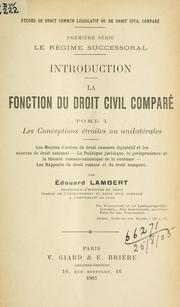 Cover of: La fonction du droit civil comparé. by Édouard Lambert