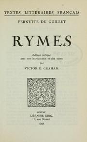 Cover of: Rymes.: Édition critique, avec une introduction et des notes par Victor E. Graham.