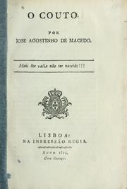 Cover of: O Couto by José Agostinho de Macedo