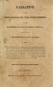 Cover of: Narrative of the proceedings of the judicatories of the Reformed Church in North America by David Graham